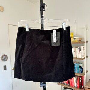 J Crew Black Velvet Faux-Wrap Skirt Mini Skirt NWT Size 4